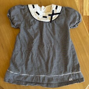 Striped Navy & White Sailor Collar Kids Dress